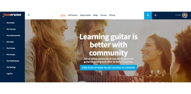 Jamorama Homepage Screenshot