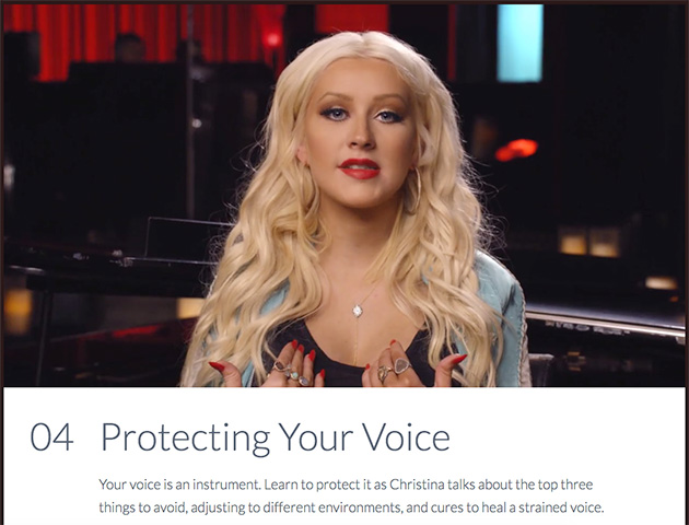 Protecting your voice lesson from Christina Aguilera's MASTERCLASS singing course